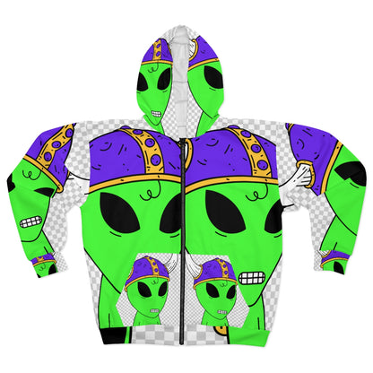 Viking Warrior Fighter Alien AOP Unisex Zip Hoodie