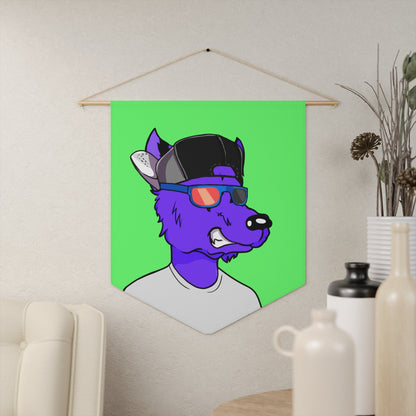 Cyborg Wolf Purple Fur Sunglasses Shades Cool Hat White Tshirt Pennant