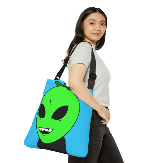 Green Apple Chipped tooth Visitor Smiling Adjustable Tote Bag (AOP)