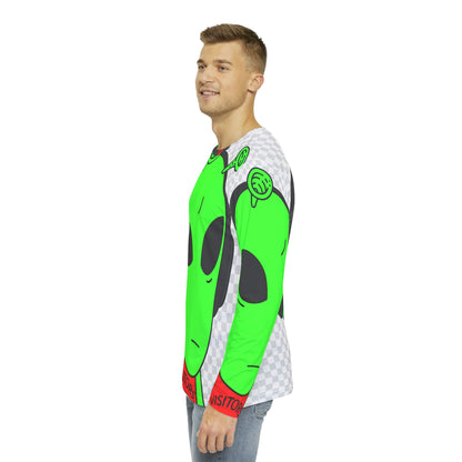 Green Antenna Sports Jersey Visitor Headphones Men's Long Sleeve AOP Shirt