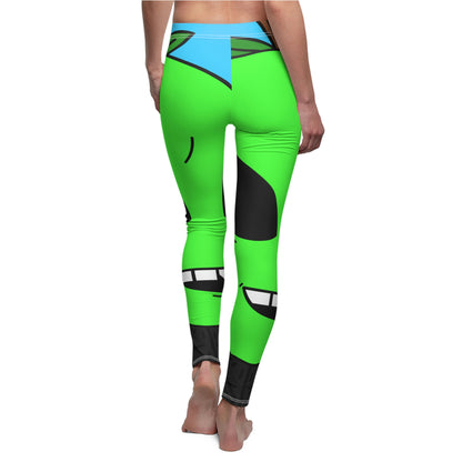 Green Apple Chipped tooth Visitor Smiling Women's Cut & Sew Casual Leggings (AOP)