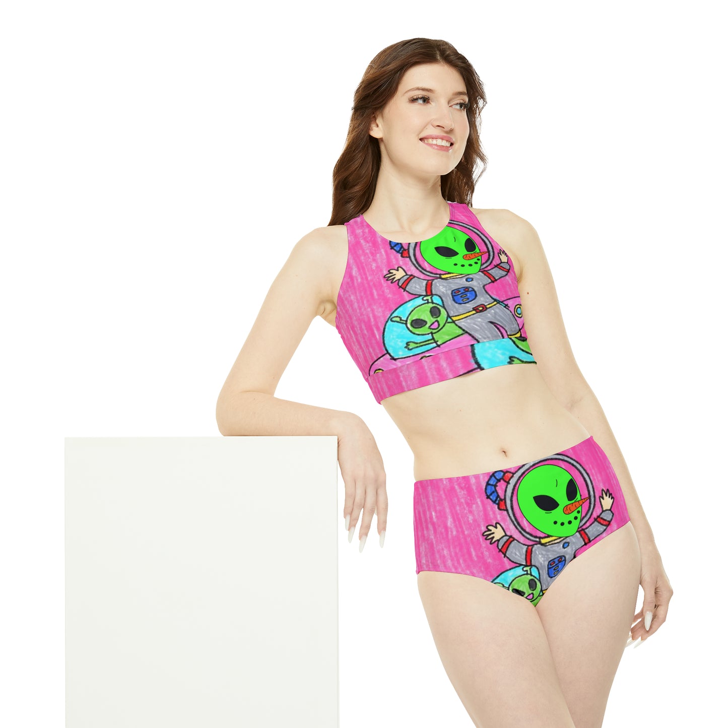 Veggie Visi Alien Vegetable Visitor UFO Sporty Bikini Set (AOP)