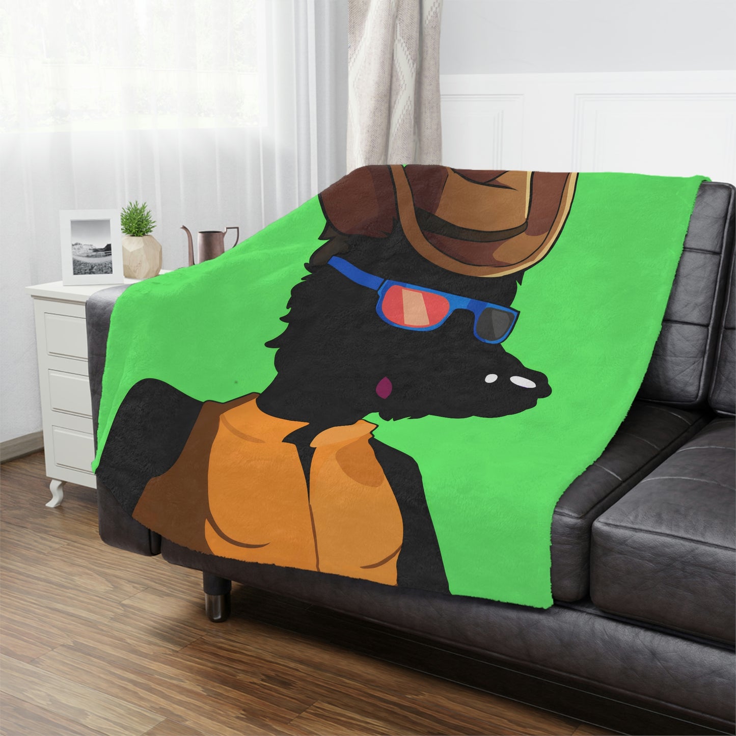 Cowgirl Wolf Cyborg Wolve Minky Blanket