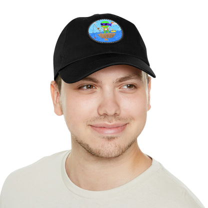 Alien Fisherman Visitor 751 Fish Dad Hat with Leather Patch (Round)