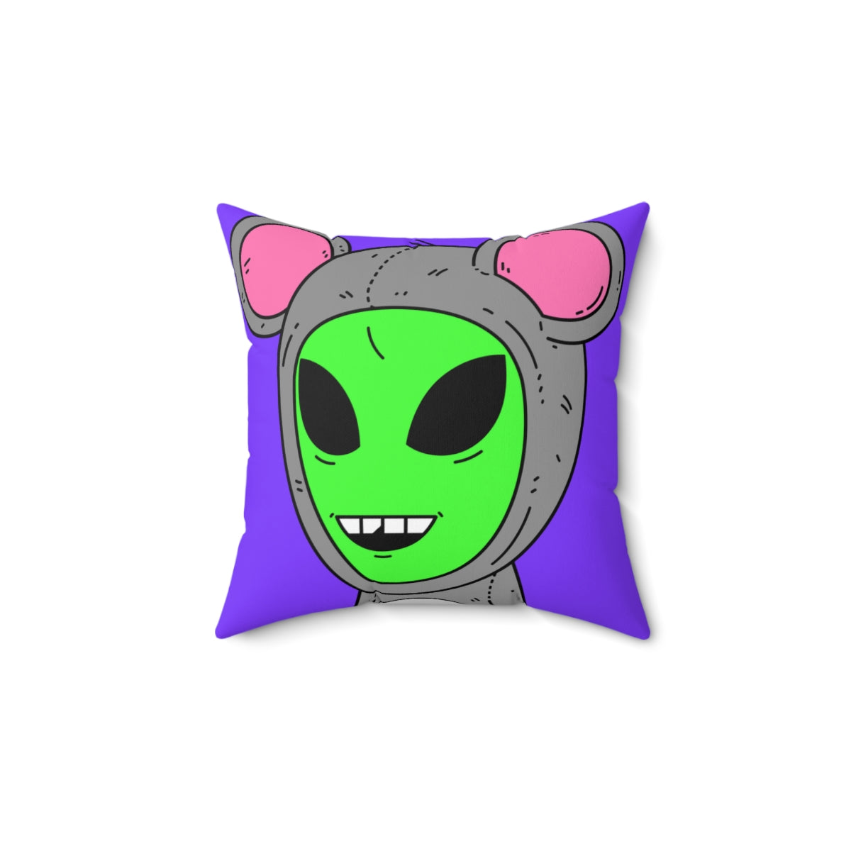 The Visitor Mouse Alien Character Spun Polyester Square Pillow