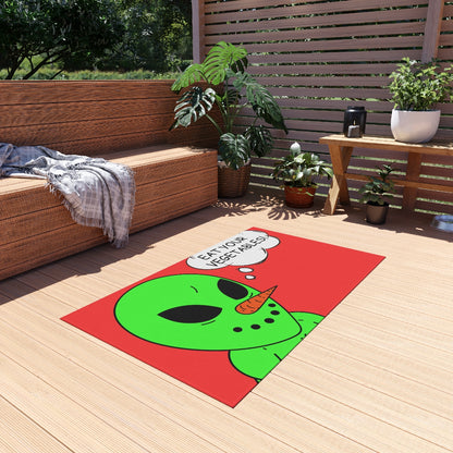 Veggie Visi The Vegetable Visitor Alien Eat Your Veg Outdoor Rug