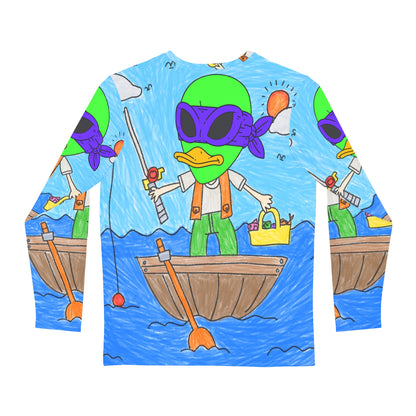 Fishy Alien Fish Catcher Visitor 751 Fishing Men's Long Sleeve AOP Shirt