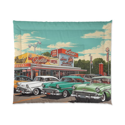 1950s Classic Car Collection Retro Artwork Comforter