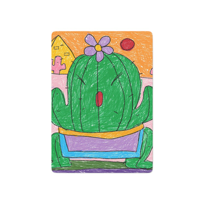 Desert Cactus Sumo Wrestler Graphic Custom Poker Cards