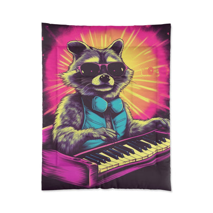 Raccoon Keyboard Piano Music Animal Graphic Comforter