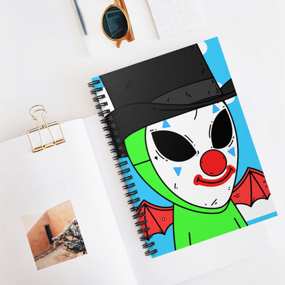 Alien Clown Flying Space Cartoon Spiral Notebook - Ruled Line