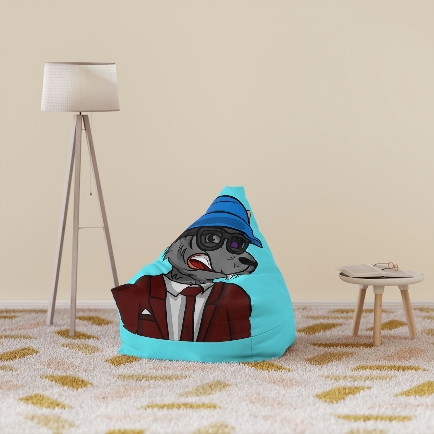 Maroon Business Suit Werewolf Bean Bag Chair Cover