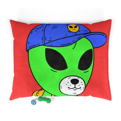 White Dog Bear Mouth Alien Green Visitor Yellow Backpack Blue Visi Hat Pet Bed