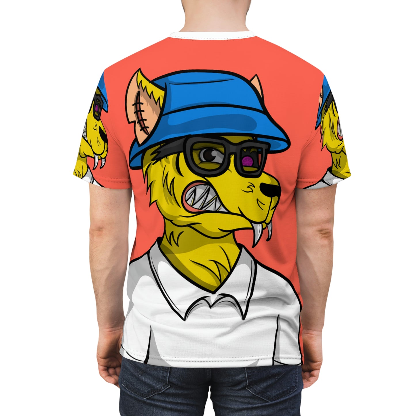 Cyborg Werewolve Preppy Collar Shirt Wolf Unisex AOP Camiseta cortada y cosida 