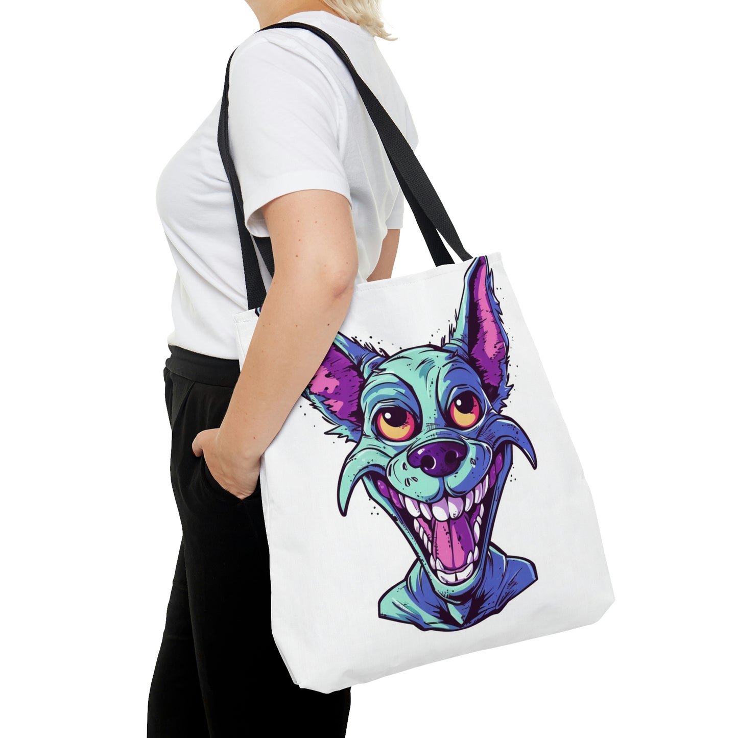 Alien Canine Dog Vintage Animation Design Tote Bag (AOP)