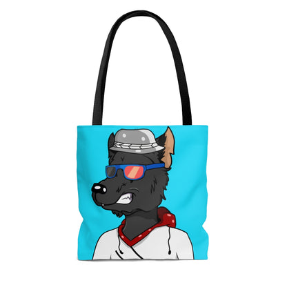 Cyborg Wolf Hoodie Sweatshirt Fedora Cap AOP Tote Bag