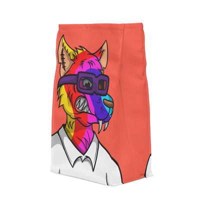 Wolf Rainbow Fur Cyborg Wolve White Collar Shirt Polyester Lunch Bag