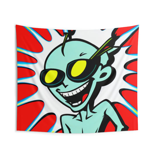 Alien Cartoon Happy Style Pop Culture Indoor Wall Tapestries