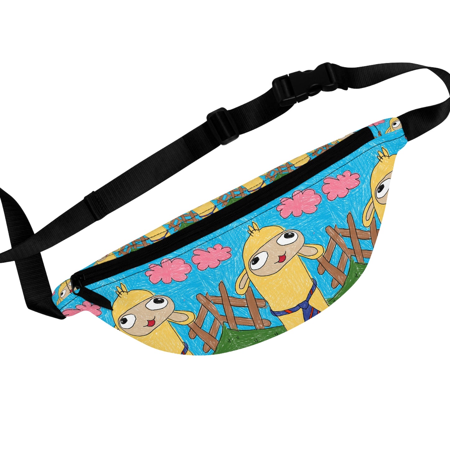 Llama Lovers: Heart and Animal Design Graphic Fanny Pack