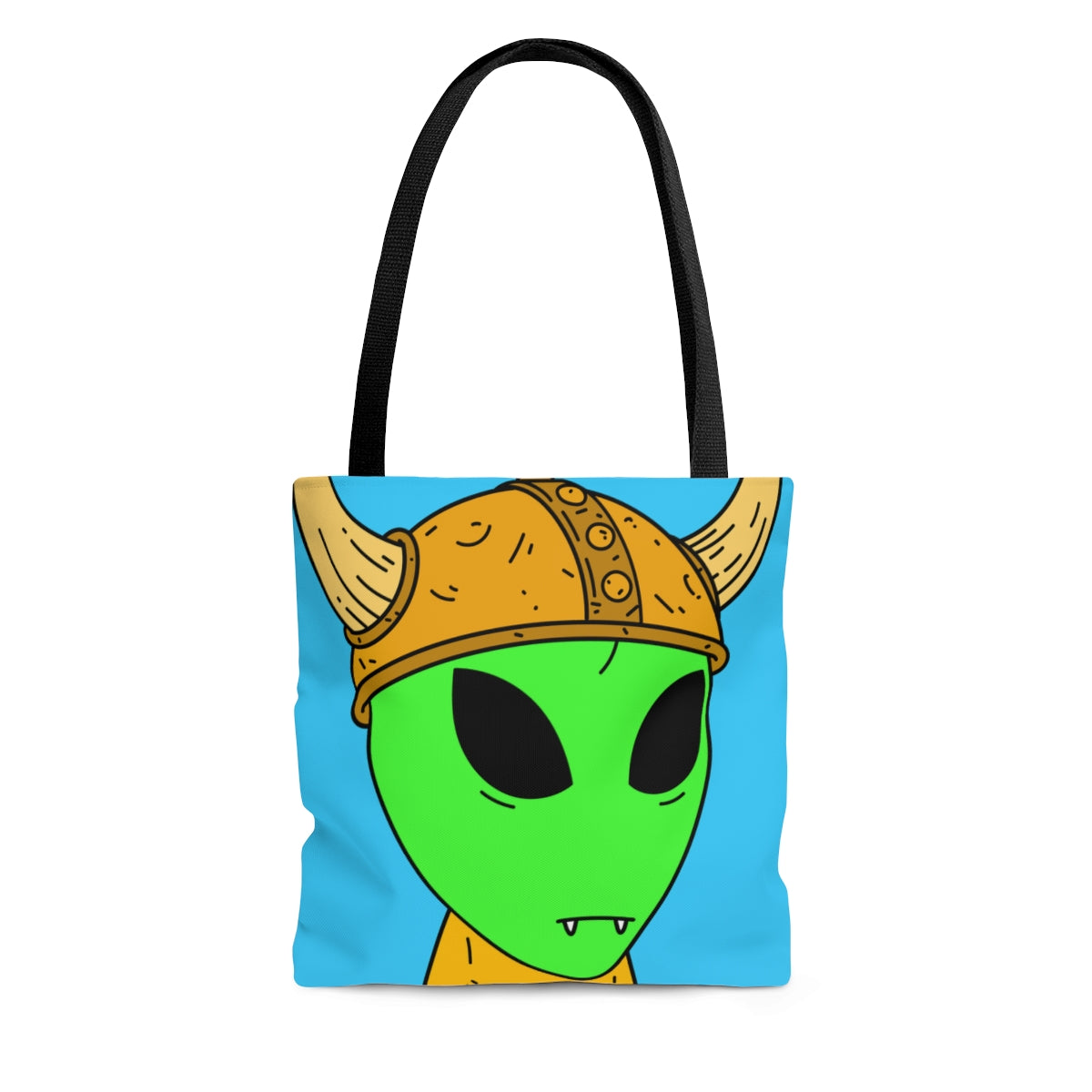 Viking Alien Visitor Sci fi Space Characer Cartoon AOP Tote Bag