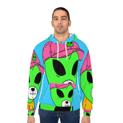 Perro Oso Animal Anime Visitante Alien AOP Sudadera con capucha unisex 