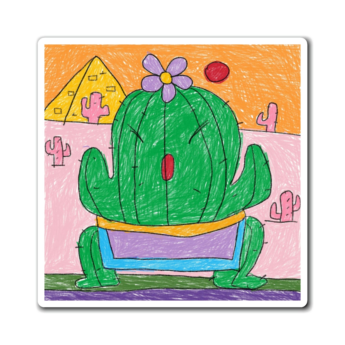 Desert Cactus Sumo Wrestler Graphic Magnets