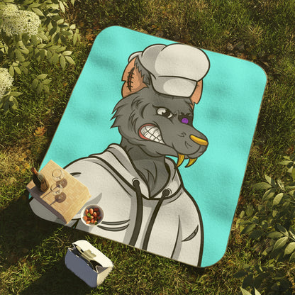 Chief Chef Cook Wolf Werewolve Cyborg Picnic Blanket