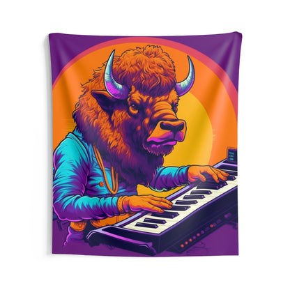 American Bison Buffalo PianoTeclado Reproductor de música Tapices de pared para interiores 