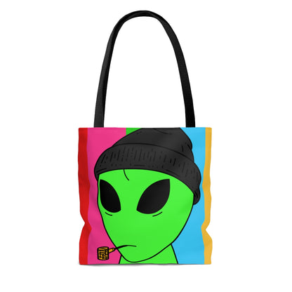 Pipa Fumar Visitante Verde Sombrero Negro Alien AOP Bolsa de tela