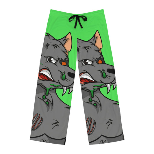 Wolf Grey Cyborg Animal Werewolve Men's Pajama Pants (AOP)