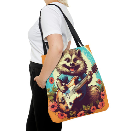 Hedgehog Guitar Band Music Musician Rock Star Graphic Tote Bag (AOP)