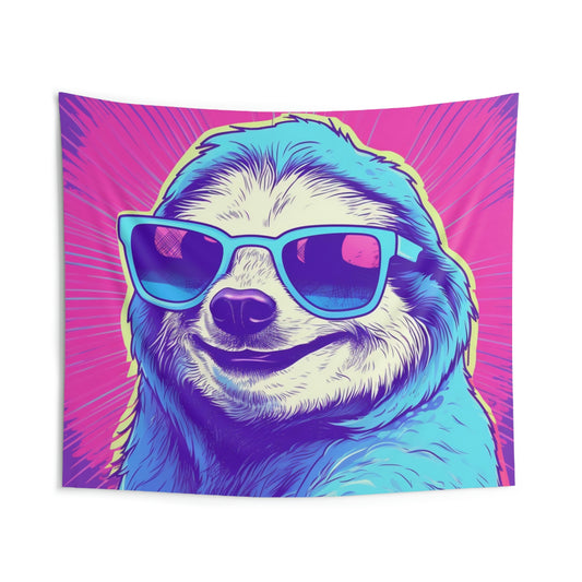 Space Sloth Retro Animal Style Indoor Wall Tapestries