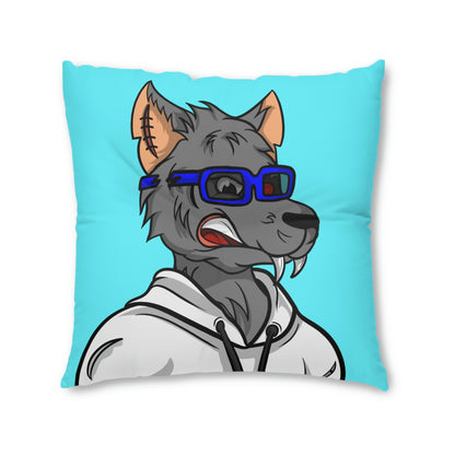 Wolf Fitness Cyborg Werewolve Tufted Floor Pillow, Square