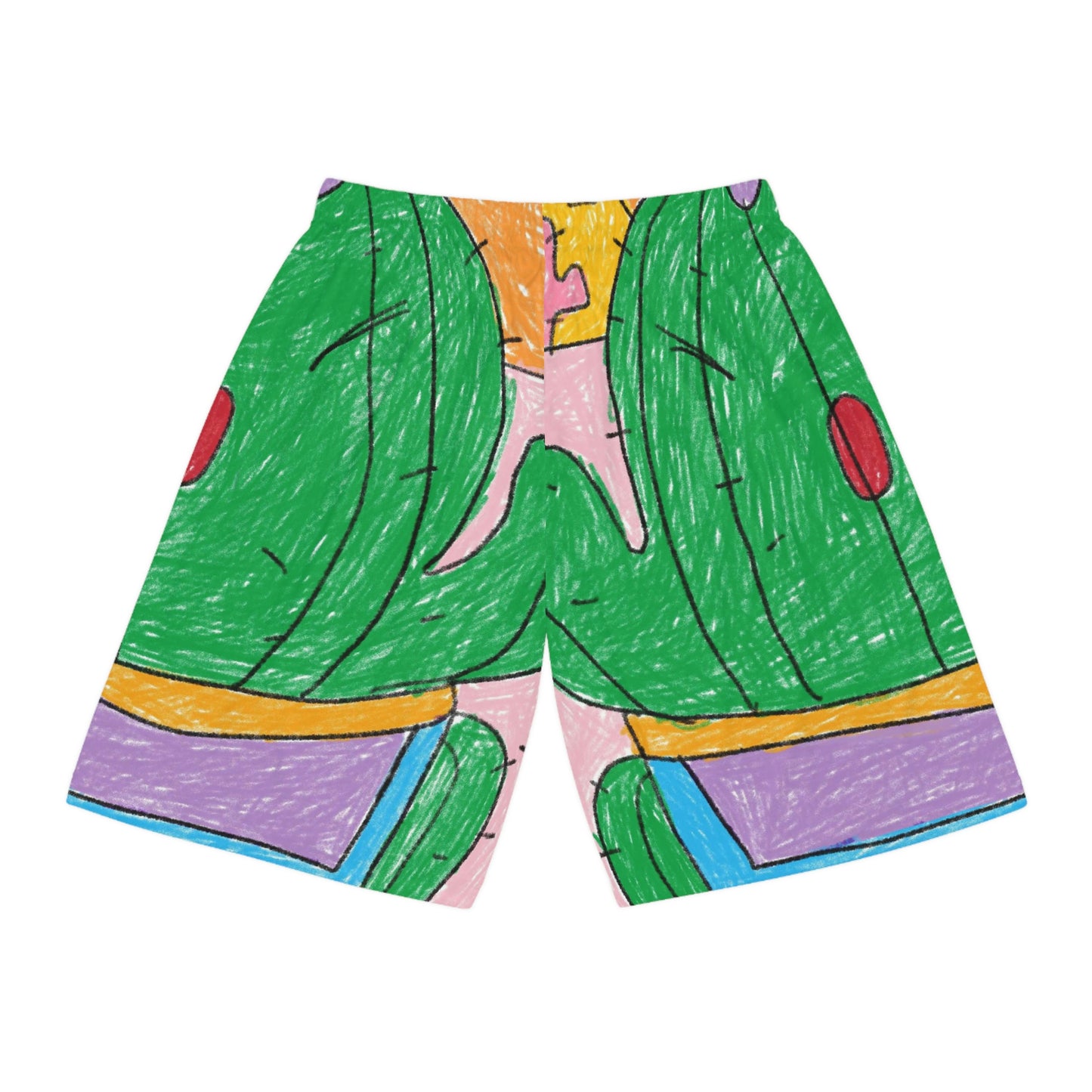 Pantalones cortos de baloncesto con estampado de luchador de sumo Desert Cactus (AOP) 