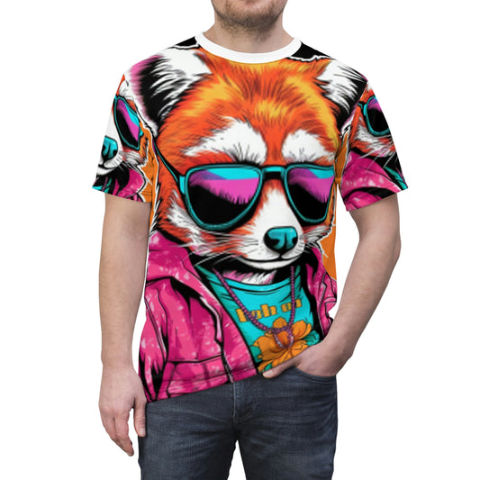 Red Panda Pop Culture Anime Cartoon Graphic Camiseta unisex cortada y cosida (AOP) 