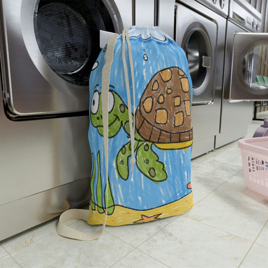 Sea Turtle Beach Sand Ocean Laundry Bag