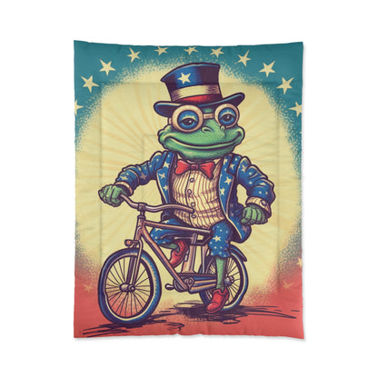 USA Frog Patriotic Indepencence Day 4th of July Bike Rider Comforter