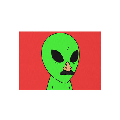 Green Visitor Alien Disguised Fake Nose Outdoor Rug