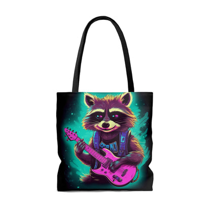 Raccoon Guitar Music Player Furry Animal Rock Star Tote Bag (AOP)