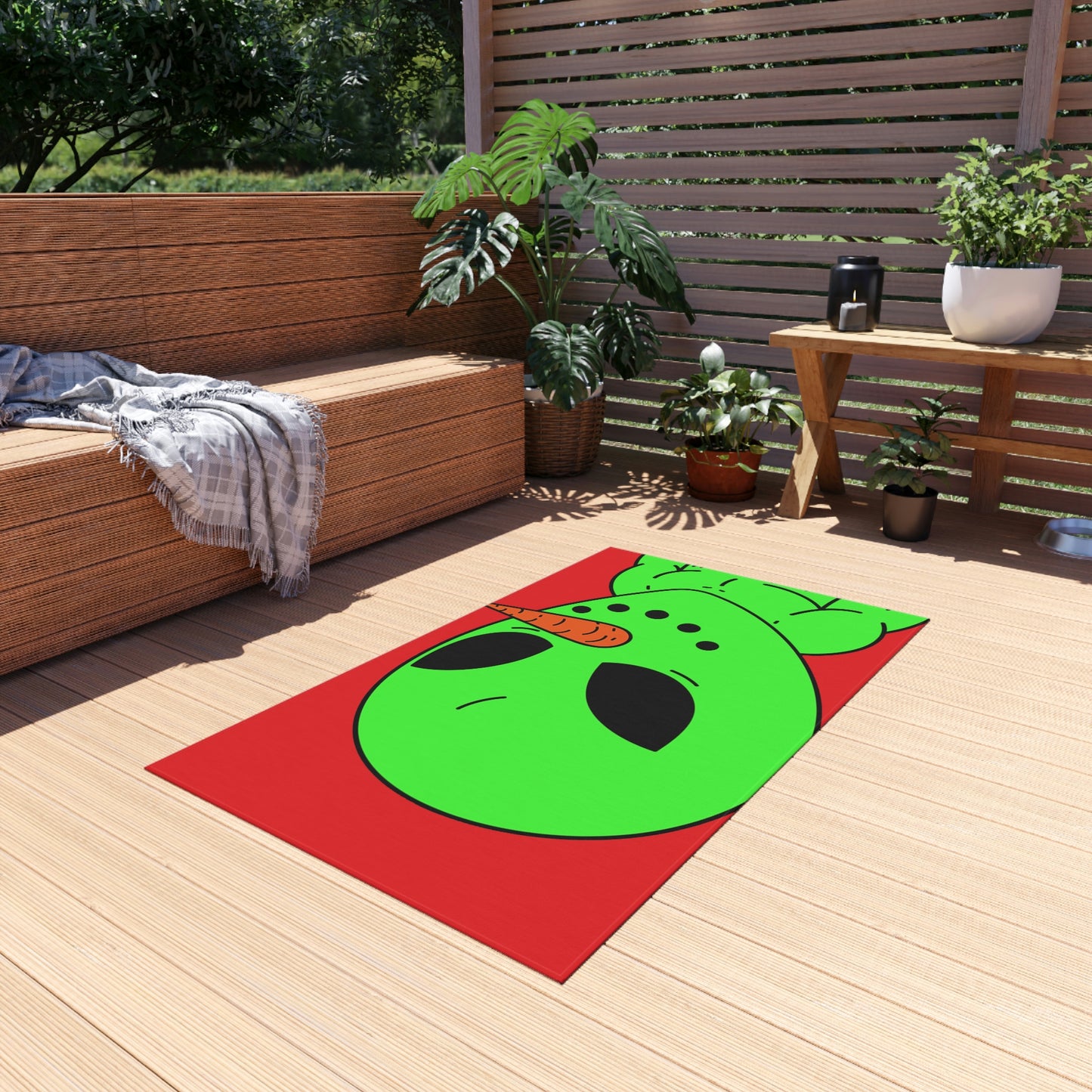 Veggie Visi Alien Vegetable Visitor Outdoor Rug