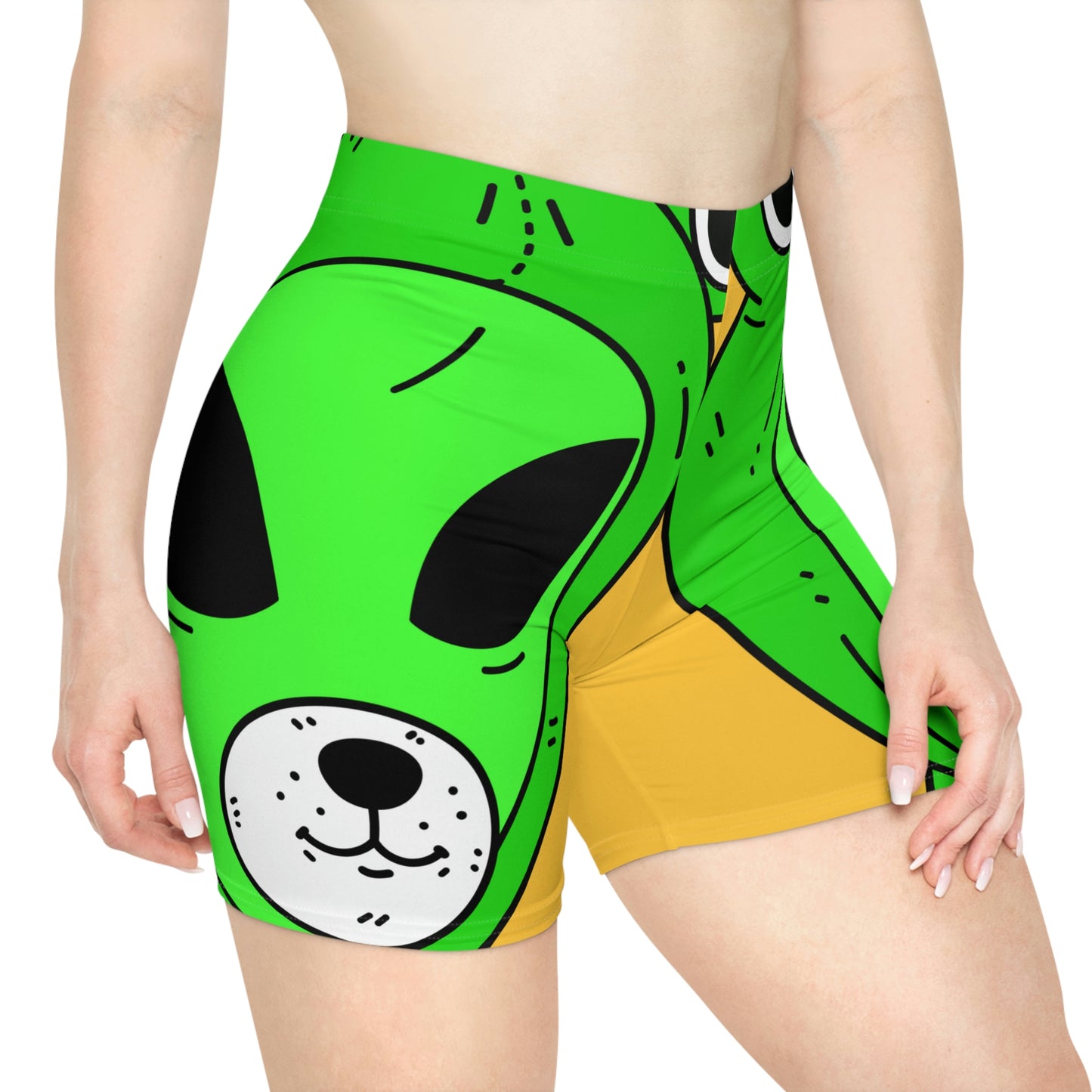 Frog Alien Visitor Women's Biker Shorts (AOP)