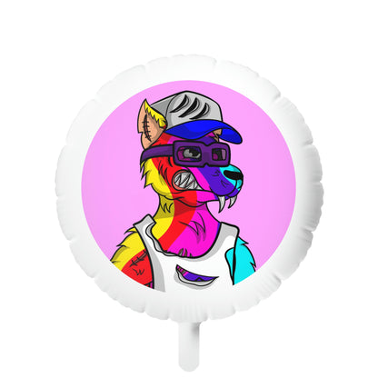 Werewolve Tiedye Rainbow Wolf Mylar Helium Balloon