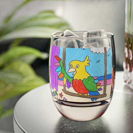 Animal Lover Parrot Perfect Gift for Parrot Owners Whiskey Glass