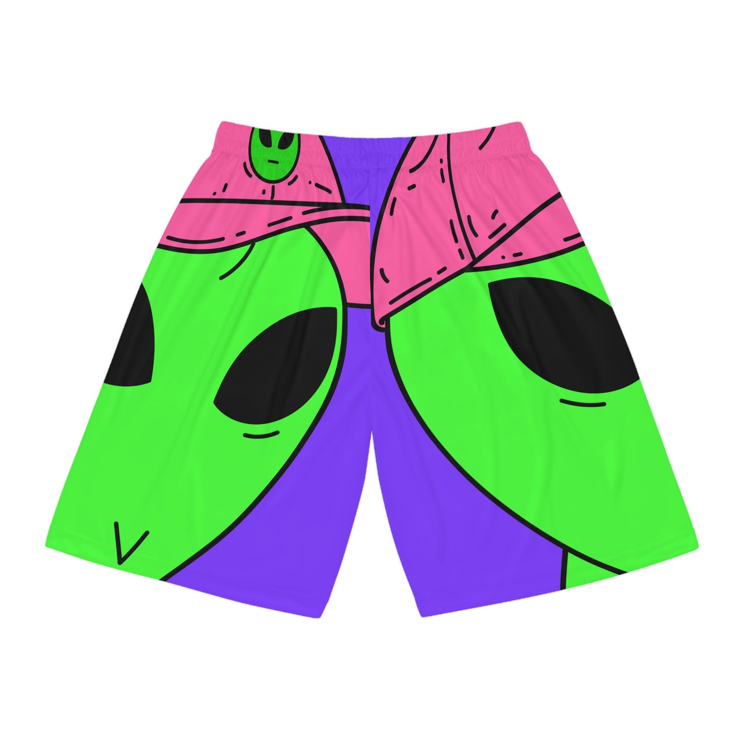 Visi Hat Visitor Green Alien Basketball Shorts (AOP)