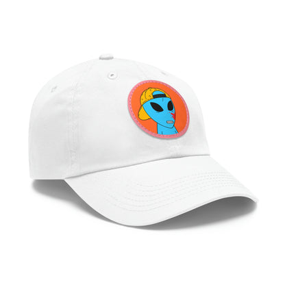 Blue Blood Alien Visitor Dad Hat with Leather Patch (Round)