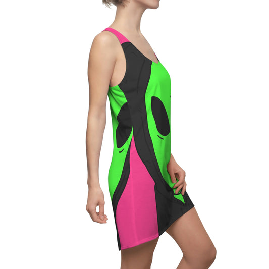 Anonymous Anon Alien Visitor Women's Cut & Sew Racerback Dress (AOP)