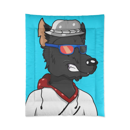 Cyborg Wolf Hoodie Sweatshirt Fedora Cap Bedroom Blanket Comforter