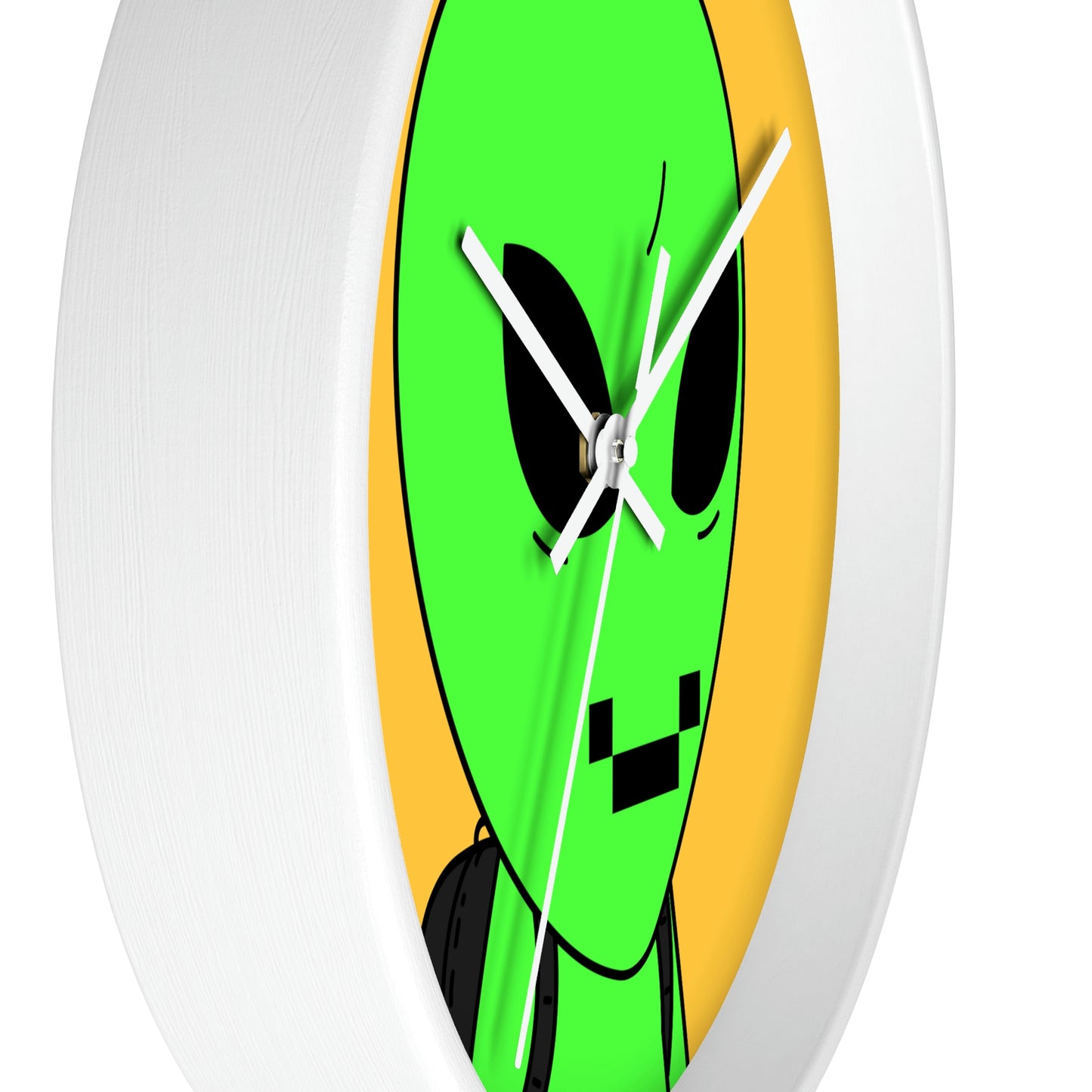 Digital Face Green Apple Head Visitor Wall clock