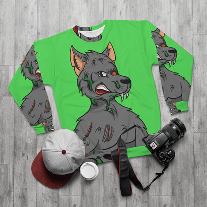 Nuclear Meltdown Werewolve Grey Wolf AOP Unisex Sweatshirt