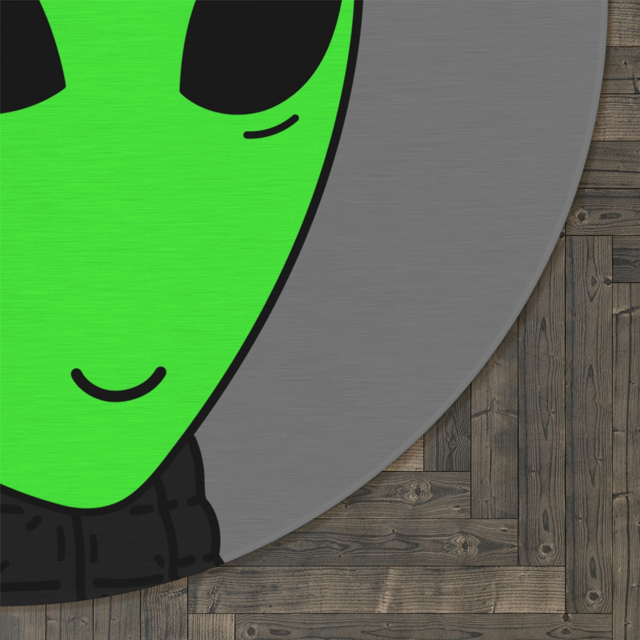 Green Spartan Helmet Alien selling Squid Mouth Visitor Round Rug